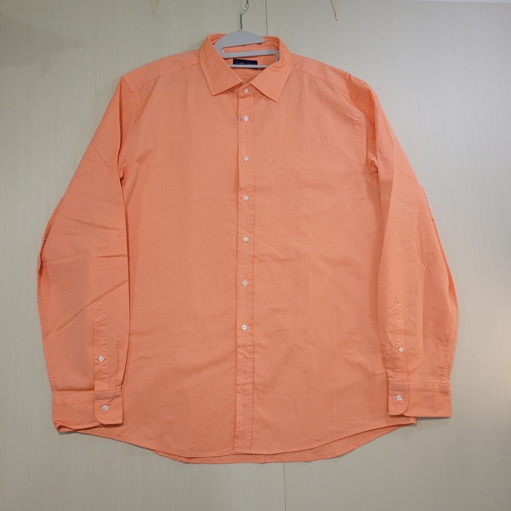 Ralph Lauren‎ Purple Label Pinpoint Oxford Shirt Mens XXL Peach $395 Retail